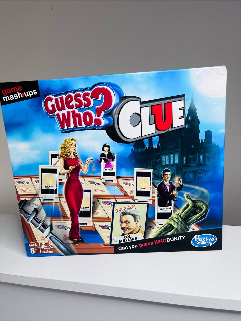 Hasbro Guess Who? Clue Mash-Up Board Game - Blue Red White